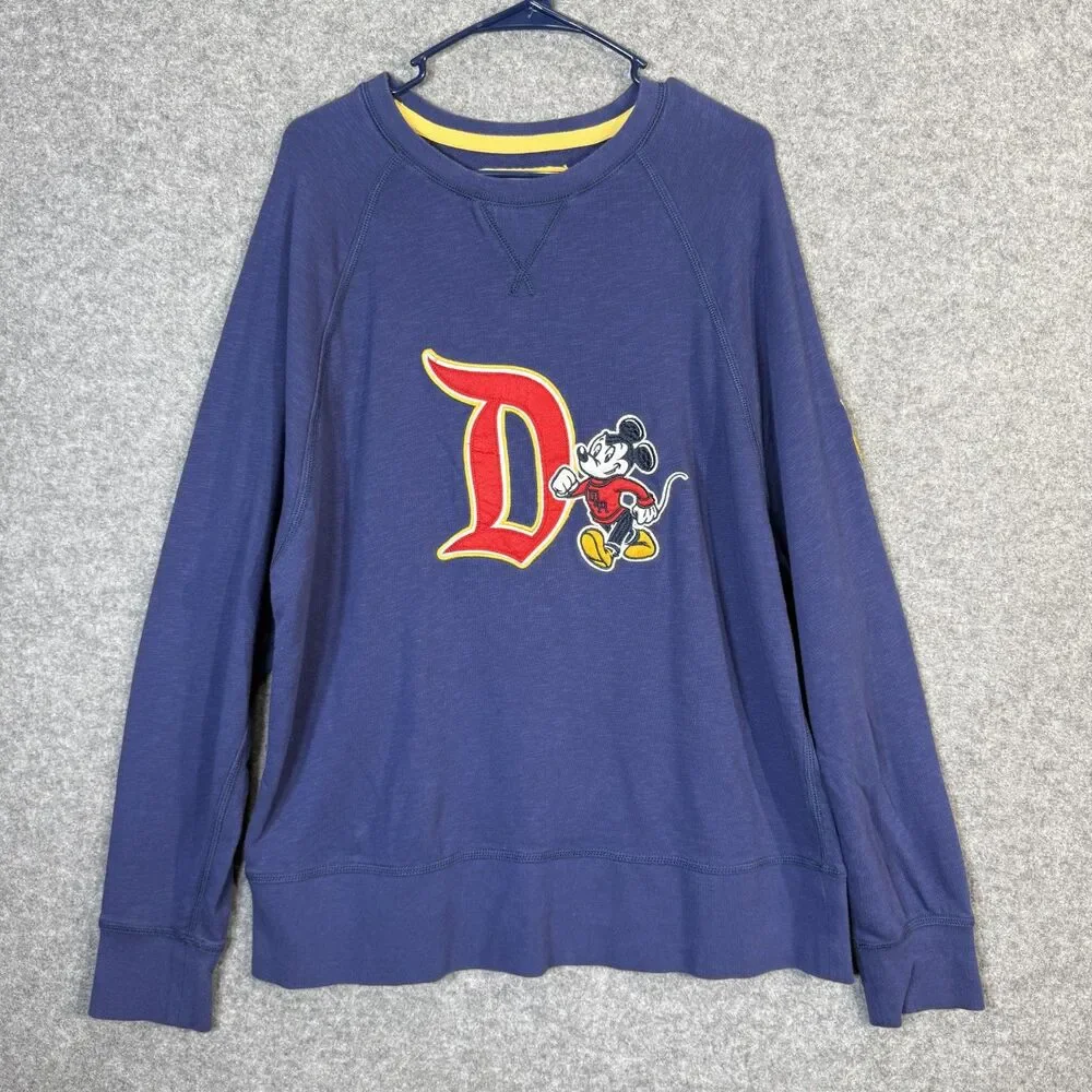 Disney Parks Vintage‎ Dark Blue Mickey Crewneck Sweater Men's Size L